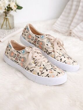 Floral Beige Women's Sneakers by Chula